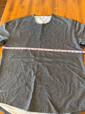 BYLT drop cut Heather Gray Men’s Short-Sleeve Crewneck Shirt- XXL